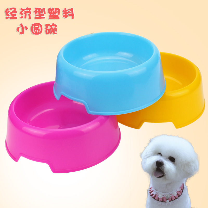 Оптовая экономичная пластиковая пластиковая чаша для животных Candy Color Dog Bow