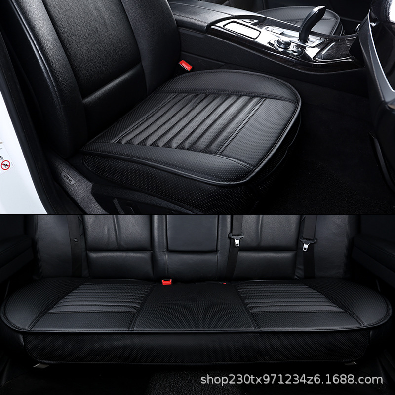 Cross -Bordder Bamboo Carcoal All -leather Small Three -Piece Car Disply Syste -Seat Office 3 Unblocking Back Seat Cushion Полная сумка