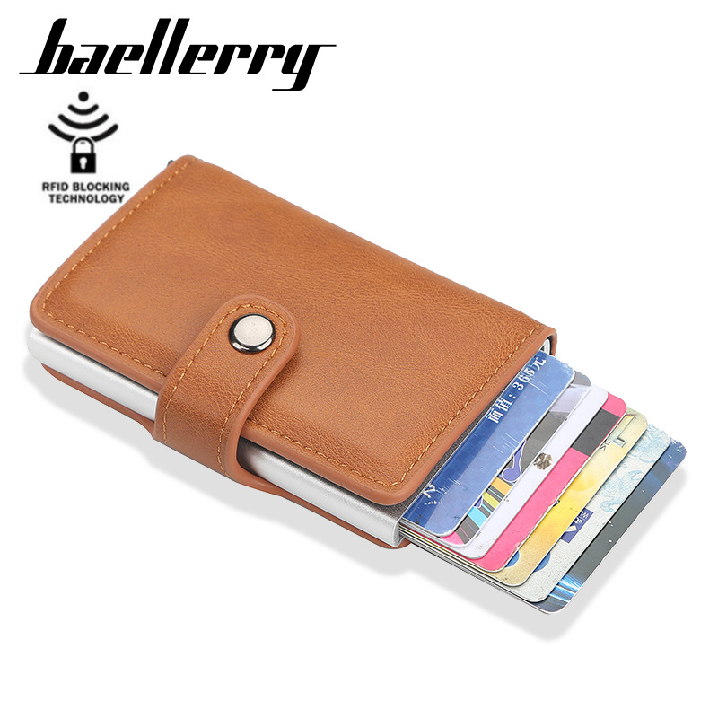 baellerry Новая мужская карточка сумки RFID Автоматическая бомба с помощью банковской карты.