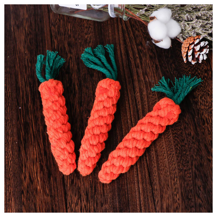 Горячая селекция рекомендуется продуктами для любимой собаки Pet Dog Toy Игрушка хлопковая веревка творческая морковка измельчение зубов шарик
