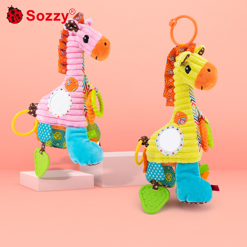 Sozzy Детская музыкальная шкатулка, подвеска для кровати, плюшевая кукла, милая игрушка, жираф, 0-1 лет