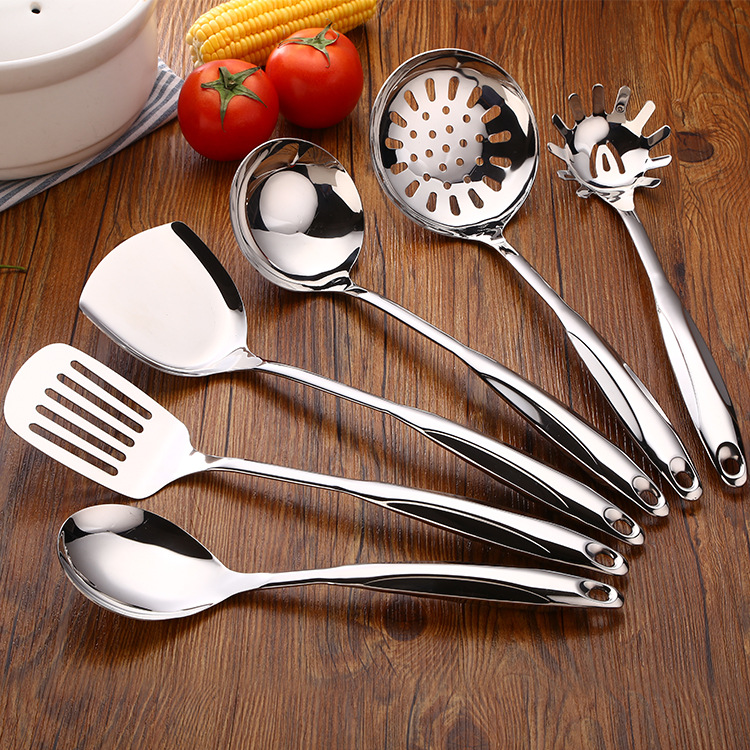 Набор кухонной посуды из нержавеющей стали Home Kitchenware Anti -Hot -Temperature Hot Hot Pot Spoon Стол Стол Творческие кухонные принадлежности координаты утечки координаты жарки лопаты