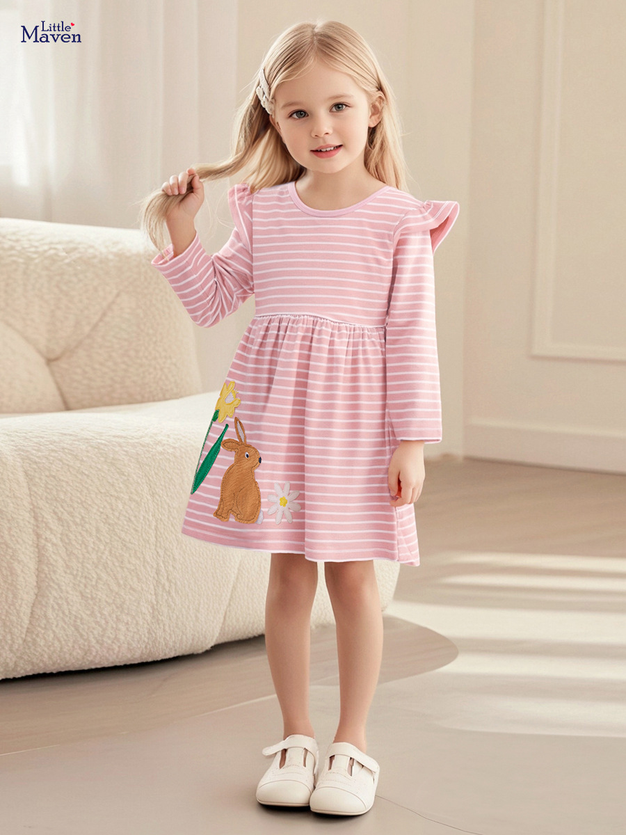 Little maven (Трансграничная торговля), (Оптовые продажи), мультяшный детский осенний лонгслив, платье, европейский стиль
