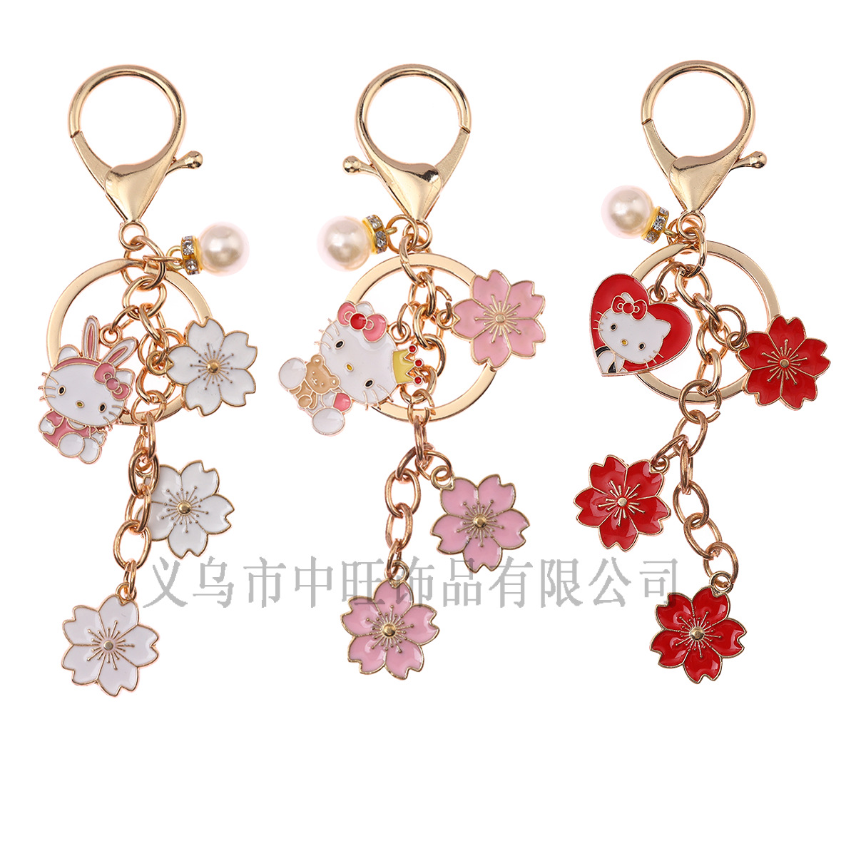 Hello kitty, оригинальный брелок из жемчуга, подвеска, декоративный аксессуар, простой и элегантный дизайн, DIY