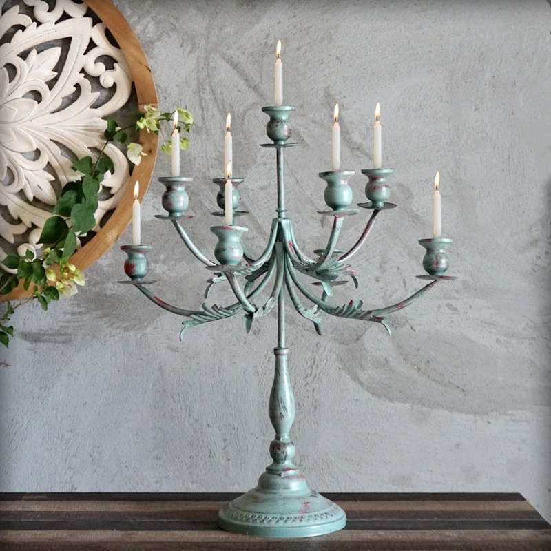 Ретро -Метод Old Iron Candlestick Европейский стиль креативный ресторан