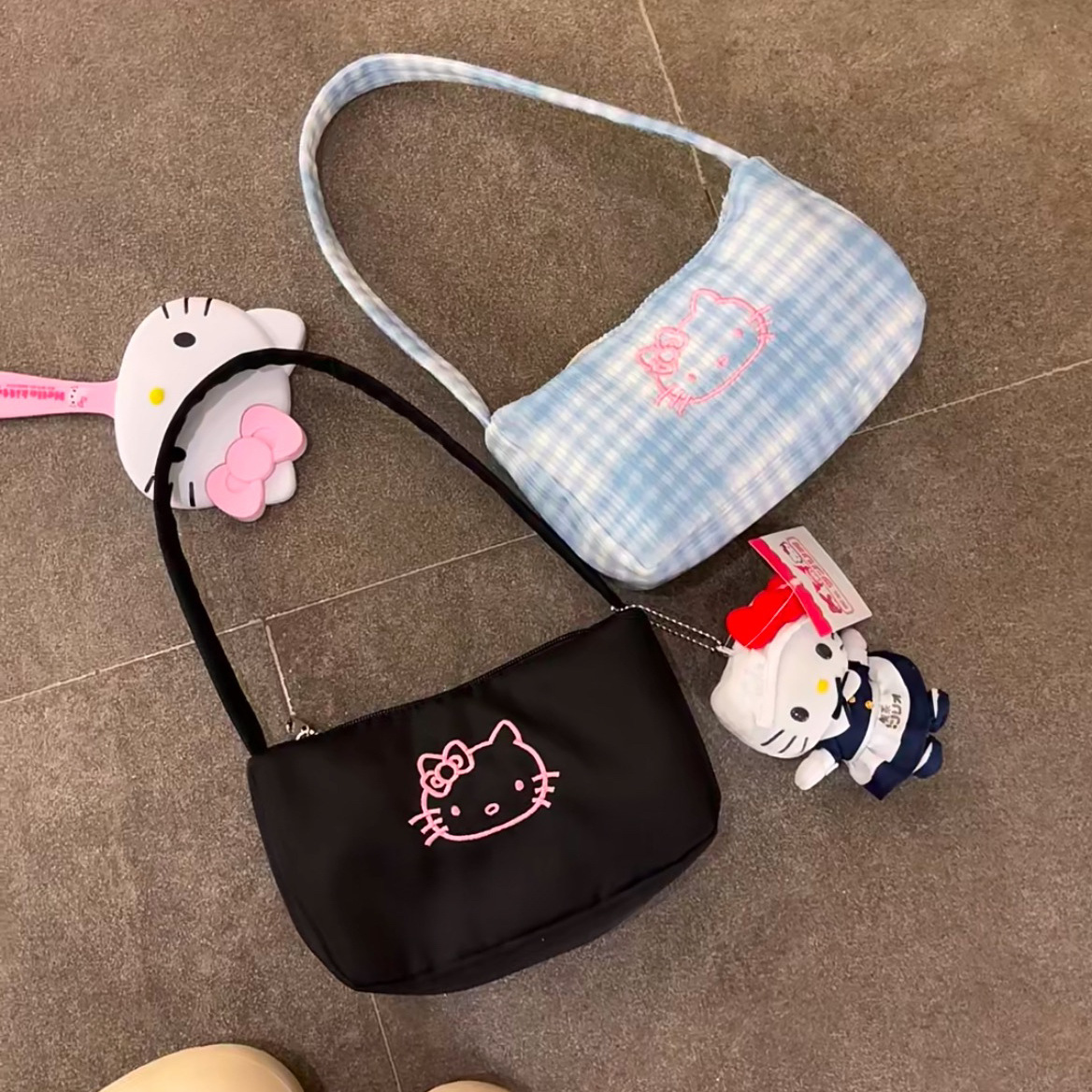 Hello kitty, милая сумка подмышку, высококачественная портативная универсальная сумка на одно плечо