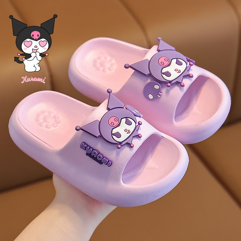 Sanrio, детские летние тапочки, нескользящие мультяшные босоножки для мальчиков, подходят для дома и улицы, семейный стиль