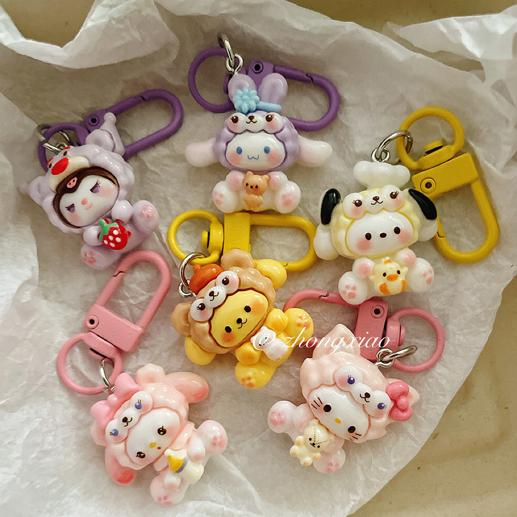 Sanrio, мультяшный милый брелок, школьный рюкзак, аксессуар на рюкзак, для влюбленных, подарок на день рождения