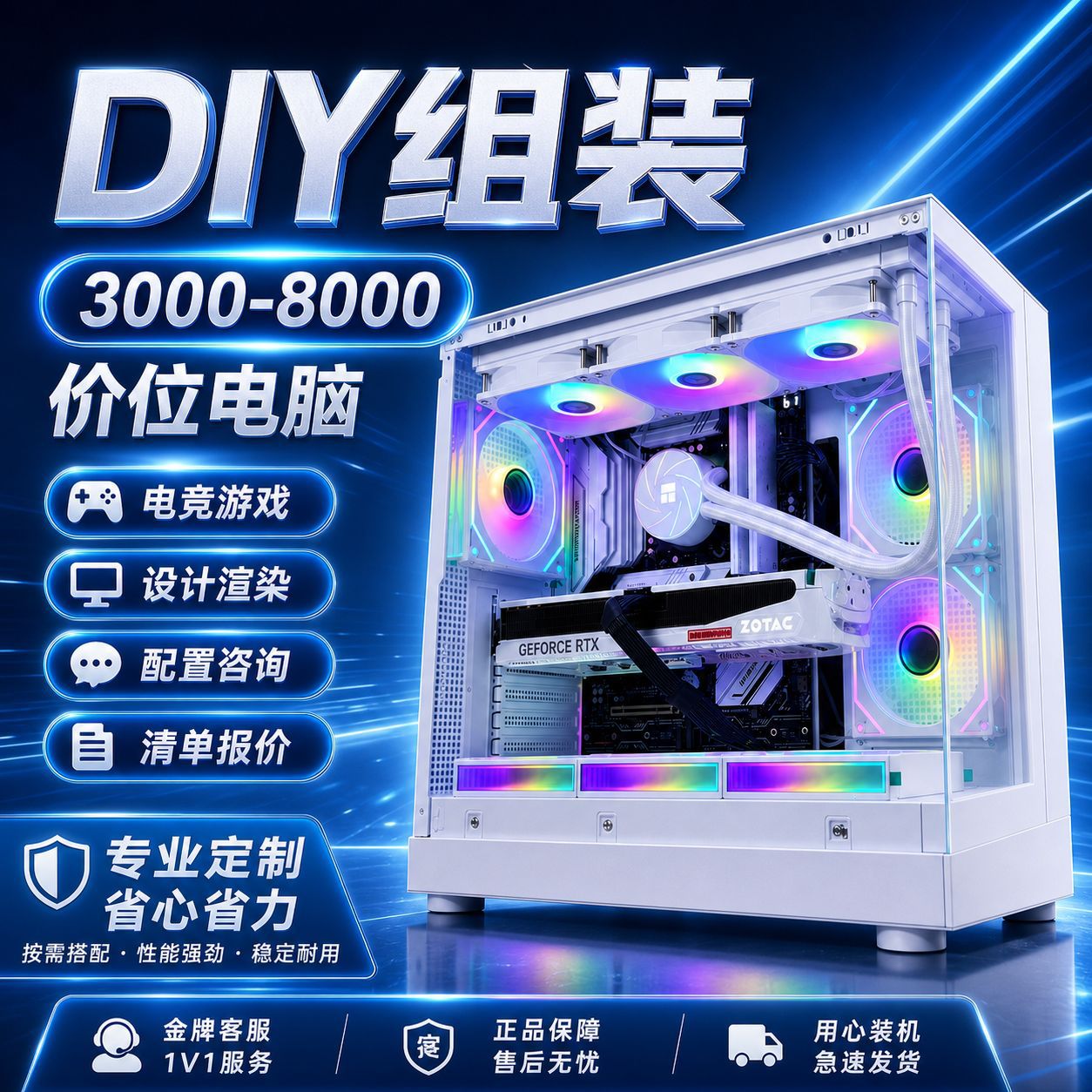 2026 новый независимый дисплей игры киберспорт 5060Ti редактирование Ai прямая трансляция офисная сборка настольный компьютер хост полный комплект