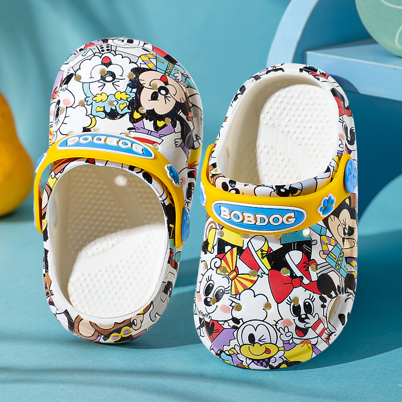 Детские модные тапочки в стиле Crocs, пляжная обувь подходит для мужчин и женщин для девочек, мюли, городской стиль, 1-5 лет