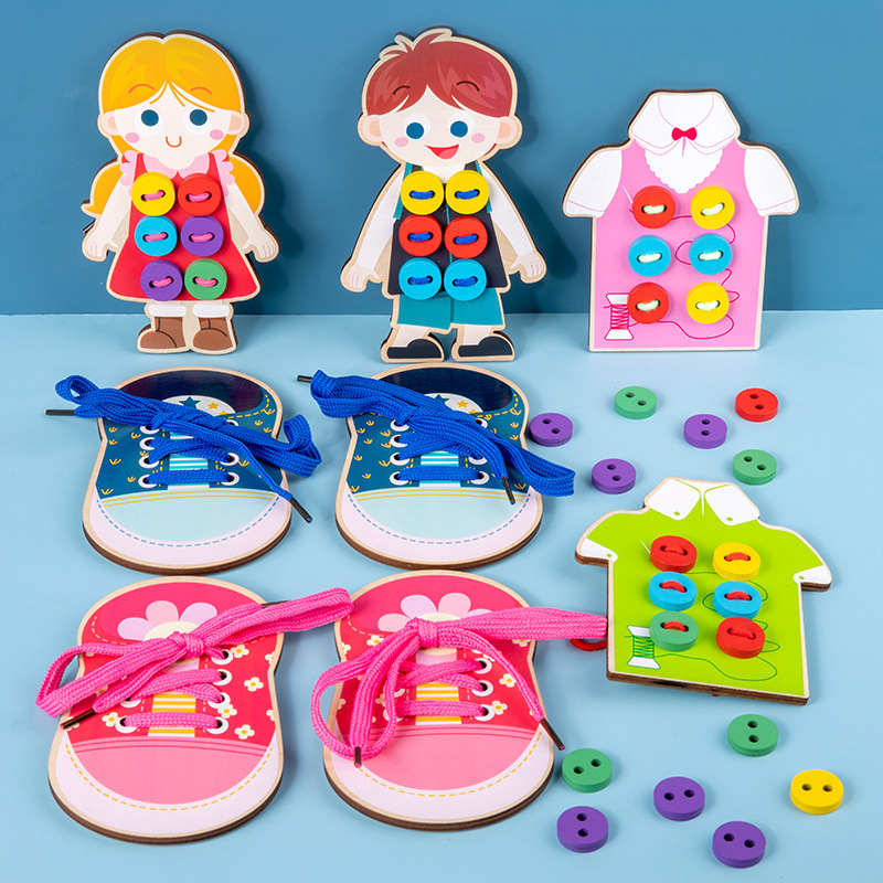 Детская игрушка, шнурки, гаечный ключ для координации рук и глаз, DIY, мелкая моторика