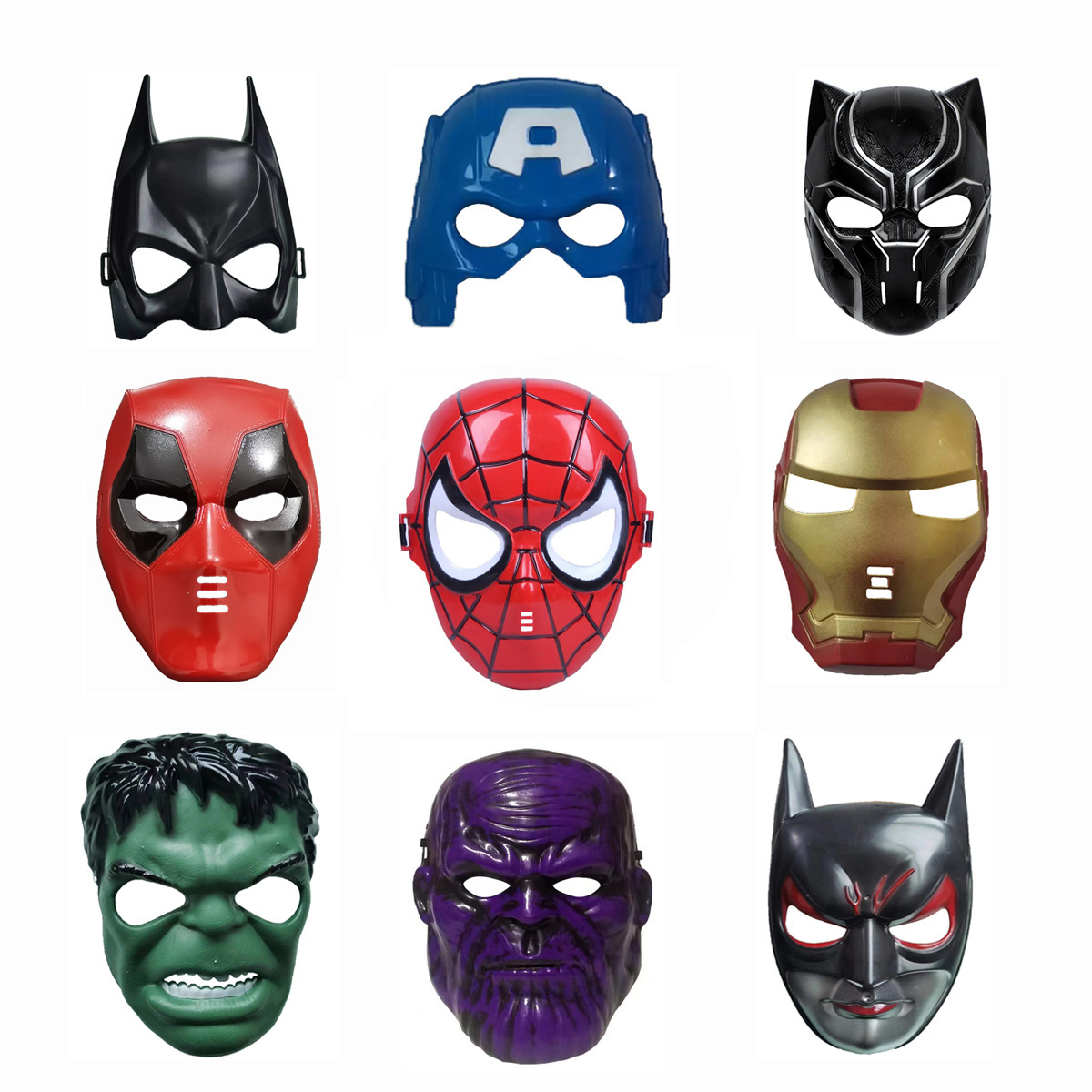 Marvel Anime Mask Mask Mask Mask Человек-паук Халк Бэтмен Капитан Америка Америка.