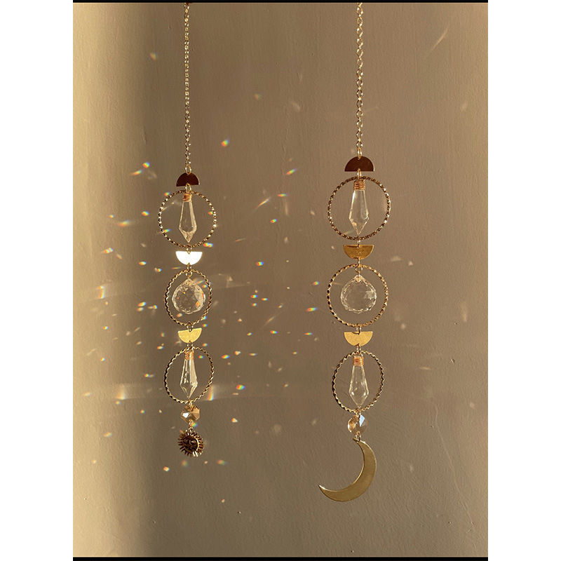 Хрустальные ремесла, висящие в ловце солнца Новый крест -бордюрный домашний подвесной подвесной подвесной