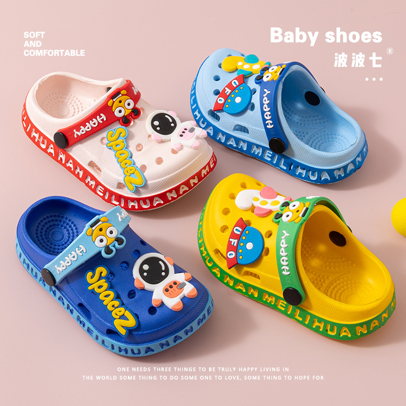 Сверхлегкие нескользящие тапочки в стиле Crocs подходит для мужчин и женщин для младенца, детская сумка, босоножки, космонавт, мюли, мягкая подошва, закрытый носок