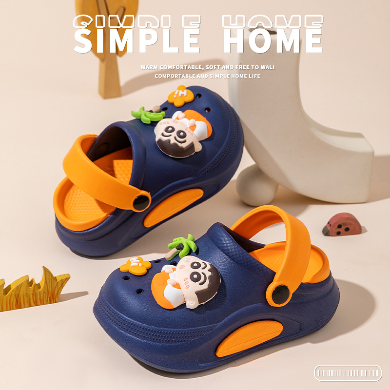Летние детские модные нескользящие тапочки в стиле Crocs, мягкая подошва