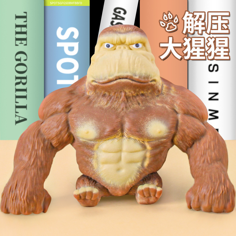 Мультяшная игрушка, кукла из мягкой резины, антистресс, шимпанзе
