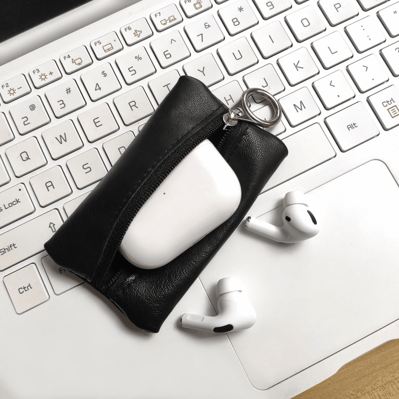 Apple, цифровая сумка для хранения, кошелек, совместимая ключница из овчины, беспроводные наушники, сумка для техники, беруши, сумка-органайзер, из натуральной кожи, bluetooth