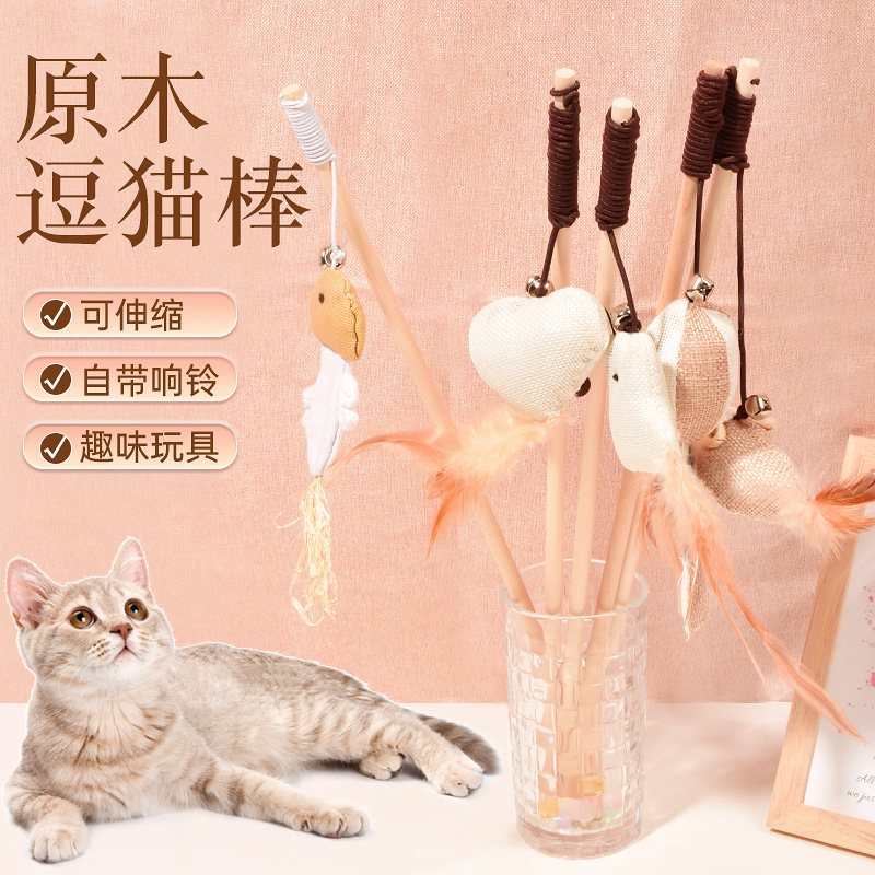 Кошка и кошачья игрушечная меча мыши мыши деревянная стойкая кошка