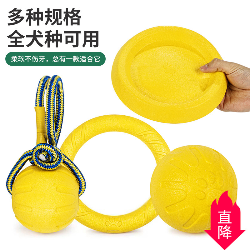 Spot Pet Toy Ball Dog Плавающая вода летающая лотка Столба Трейл Трейл Кольцо Кольцо Качка и размолоть мяч для домашних животных сквозь веревочный мяч