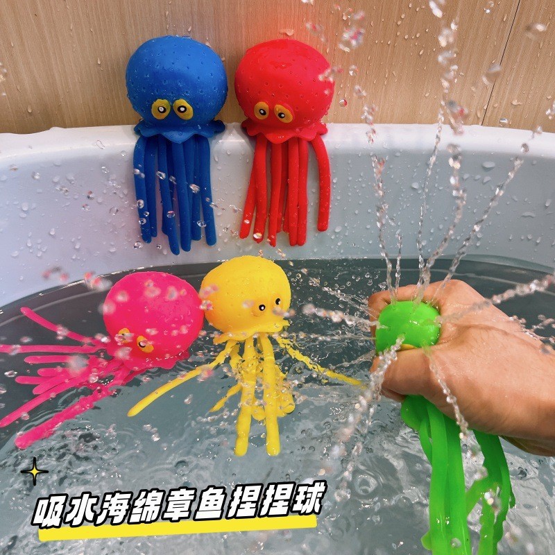 Слайм для игр в воде, морская игрушка, пляжный бассейн для ванны для рыбалки, осьминог, антистресс