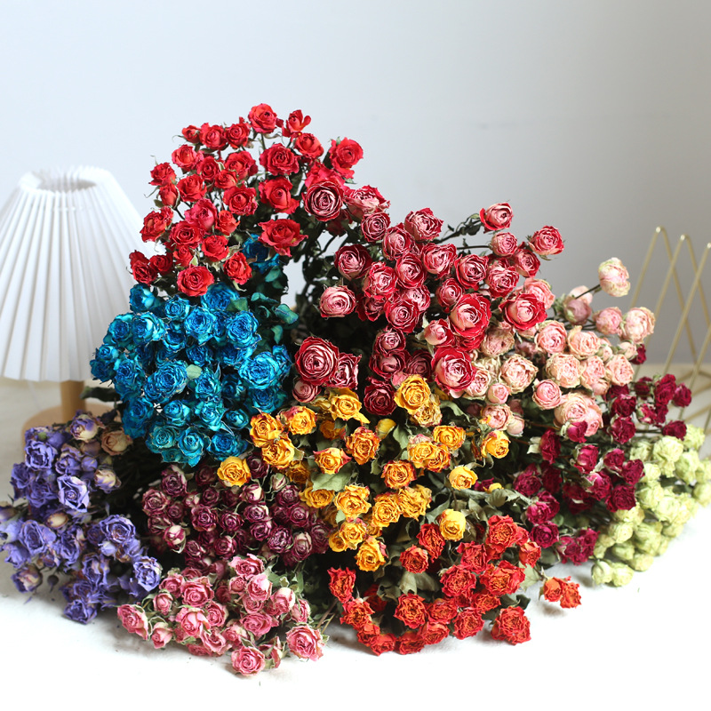 Yunnan Multi-Head Rose Rose Real Flowers Высушенные цветы Букет Diy цветочный материал капающий клей для дома