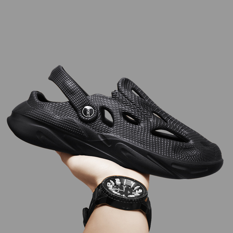 Летние босоножки, тапочки в стиле Crocs, пляжные мужские тапочки, подходят для носки на улице