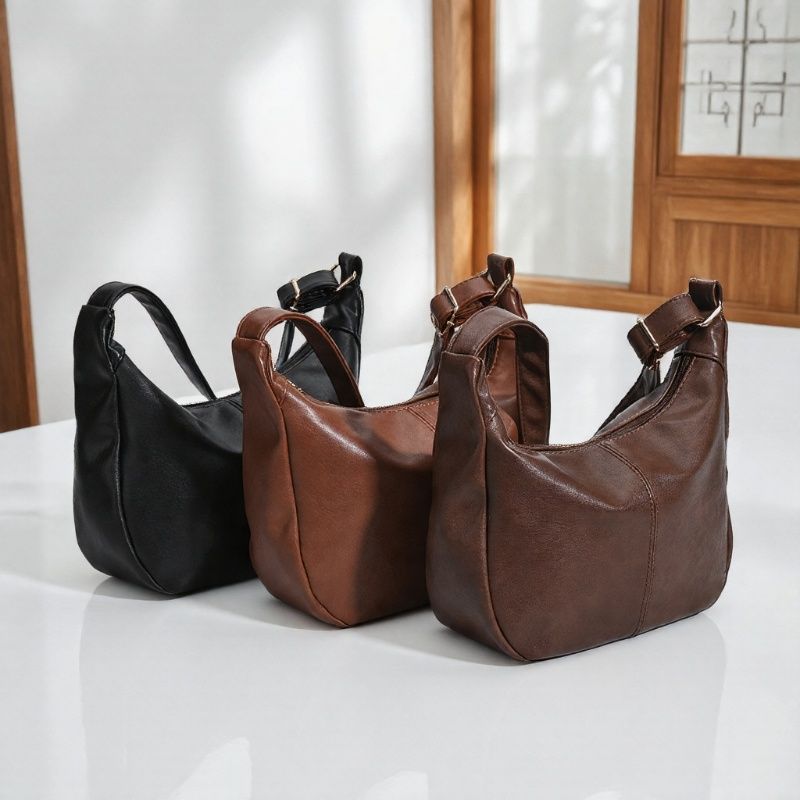 Ретро сумка на одно плечо, регулируемые бретели, простой и элегантный дизайн
