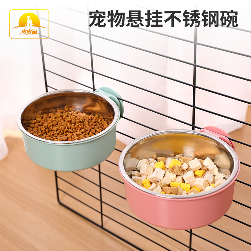 Dog Bowl Anti -Overturted может быть зафиксирована с собачьей горшкой клетки из нержавеющей стали, чаша для питомца Pet Bow