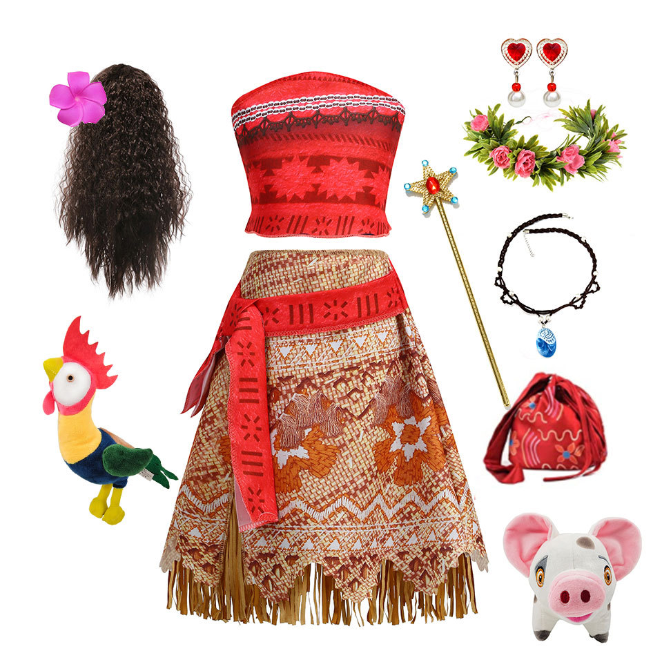 Океанская ритуальная серия Moana Grass Юбка с двумя частями Moana Cosplay Clothing Moana Популярная травяная юбка