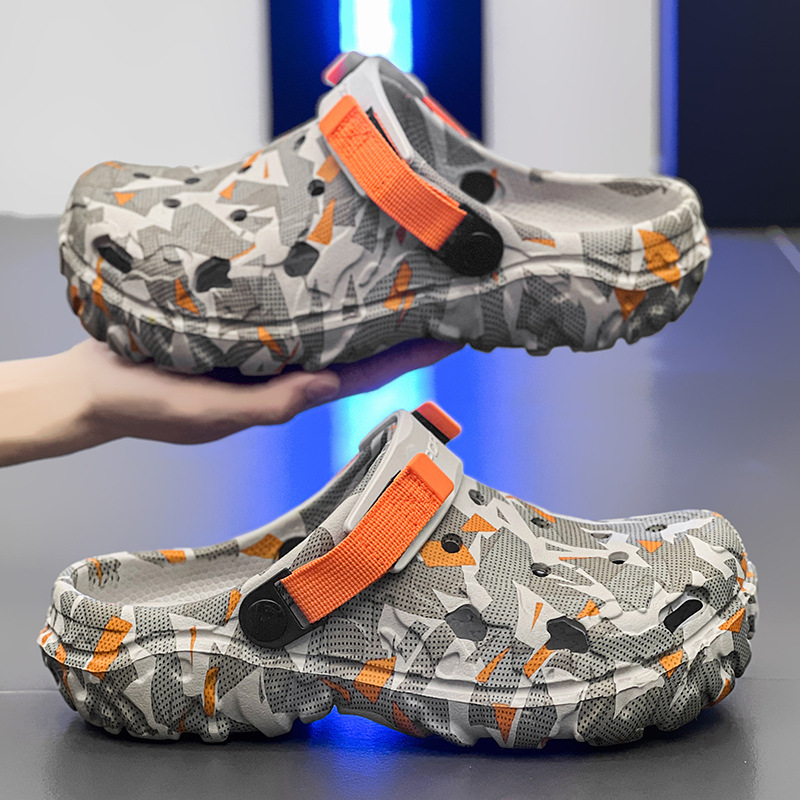 Модные летние тапочки в стиле Crocs, мюли, подходят для носки на улице, большой размер, 40