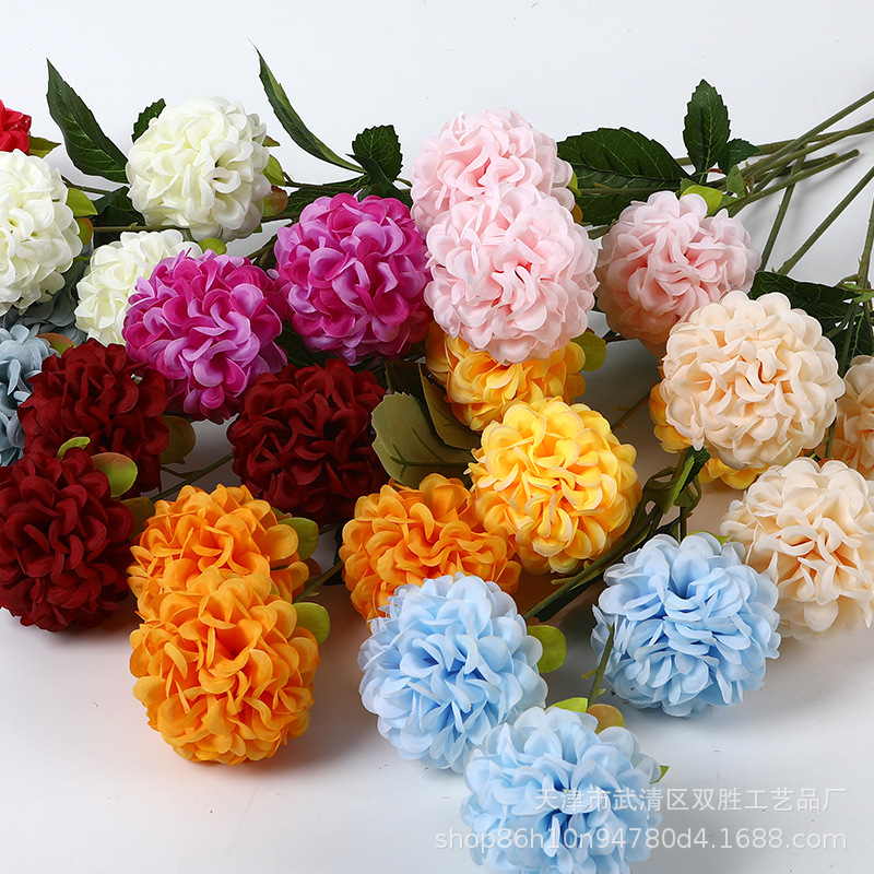 Новые 3 головы Crystal Ball Big Flower Ball Ball Ball Ball Art украшение свадебное домашнее укус настольный теннис настольный теннис шелковый цветок