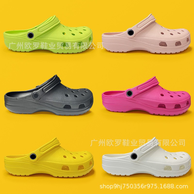 (Оптовые продажи), нескользящие дышащие тапочки в стиле Crocs, босоножки, пляжная обувь, закрытый носок