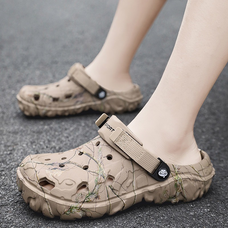 (Трансграничная торговля), модные тапочки в стиле Crocs, дышащая спортивная пляжная обувь для отдыха, мюли, лето 2025 года, мягкая подошва, можно носить двумя способами