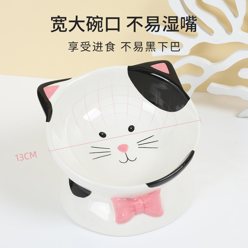 [Tewwang Pets_cart Ceramic Bowl] Кошачья голова -в обработке с высокой обработкой чашки -neck -neck Ceramic Bowl Cat, собака, собака кормление
