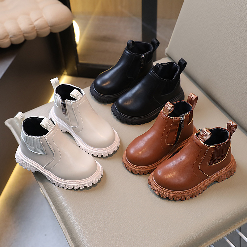 Martens, демисезонные детские ботинки для мальчиков, модные короткие сапоги в английском стиле, в британском стиле