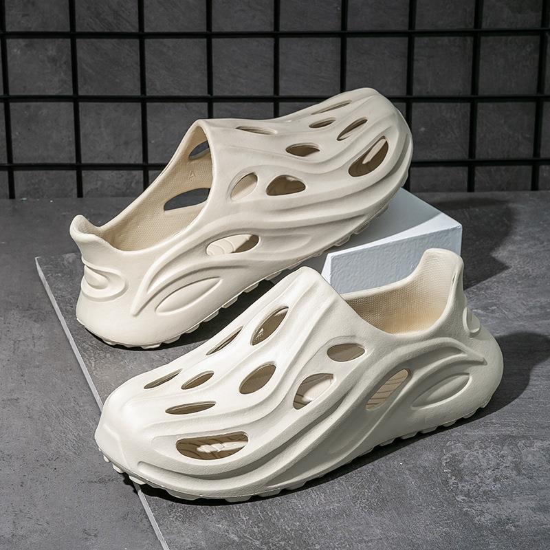 Летние тапочки в стиле Crocs подходит для мужчин и женщин, мужские нескользящие пляжные мужские тапочки, удобная обувь, коллекция 2025 года, подходят для носки на улице, закрытый носок