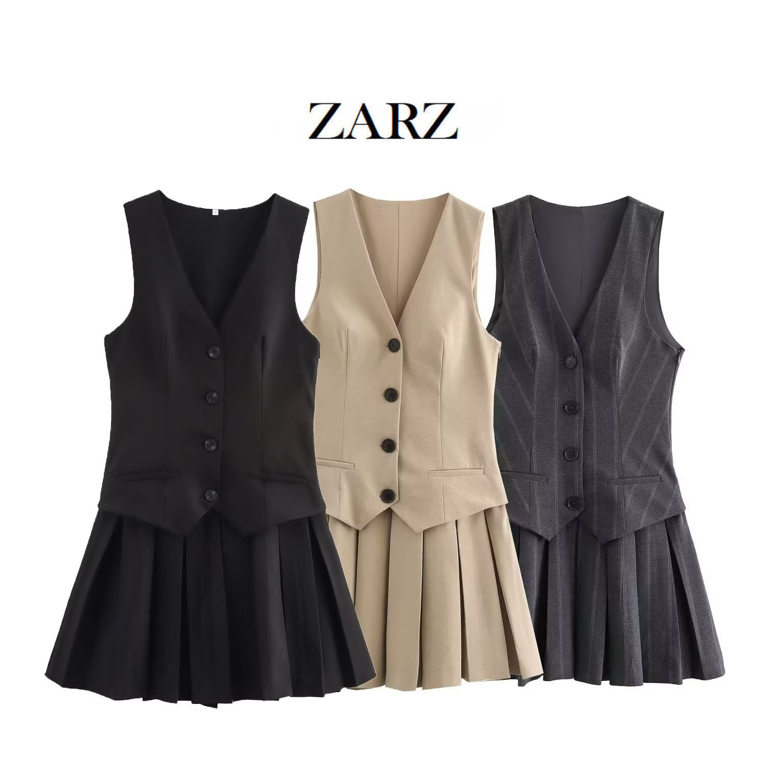 ZARZ Homemade European и American Style New Women Clothing Classic Wide Pleasted Plested Press 2157554