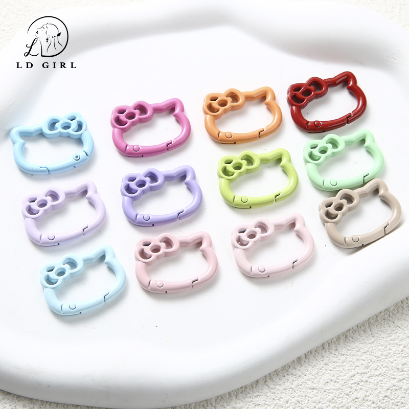 Spot Candy Color Paint Craint Mipping KT Ct Color Color Open Spring Guckle Небольшой круглый металлический висящий пряжка аксессуары аксессуары