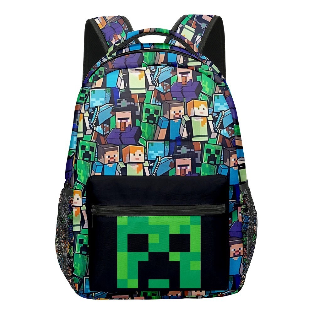 Школьная сумка Minecraft с двусторонним принтом для начальной и средней школы, повседневный трансграничный рюкзак объемом 20 л
