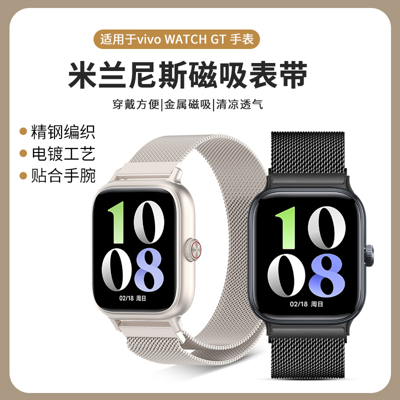 Подходит для ремешка для часов vivowatchgt2, не потеет летом, миланские наручные часы iqoowatchgt из нержавеющей стали