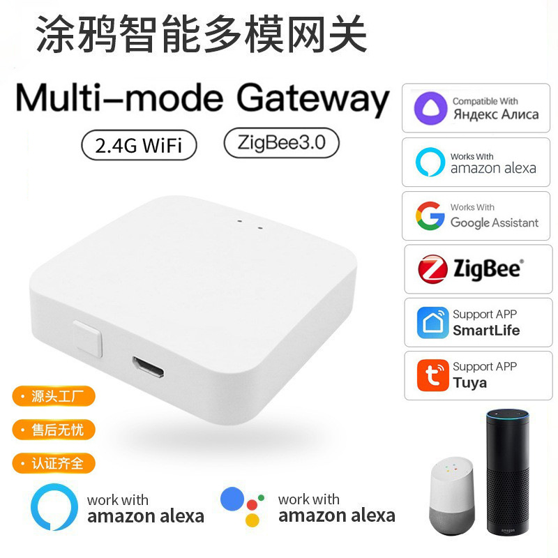 Tuya Tuya Gateway Пульт дистанционного управления автоматическим интеллектуальным домом Zigbee Bluetooth Wi -Fi Multimode Multifunction