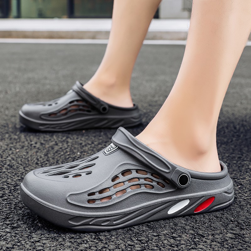 Пляжная обувь, повседневные тапочки в стиле Crocs, летние босоножки, большой размер