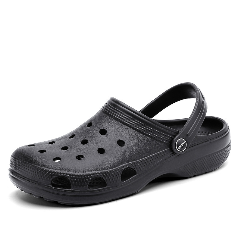 (Оптовые продажи), тапочки в стиле Crocs, модные мюли, однотонные босоножки, мужская пляжная обувь, для влюбленных, закрытый носок