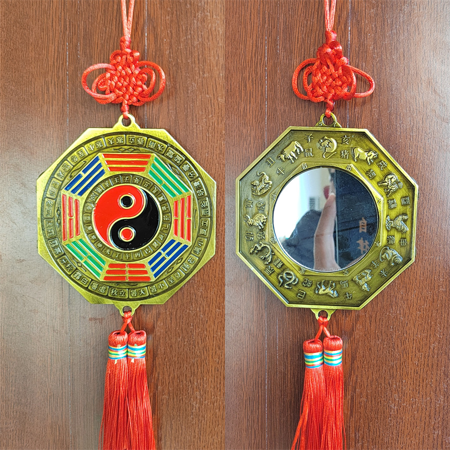 Feng Shui поставляет цветные сплавы сплетни зеркало подвески Оптовые двадцатилетные солнечные термины 12 Зодиака