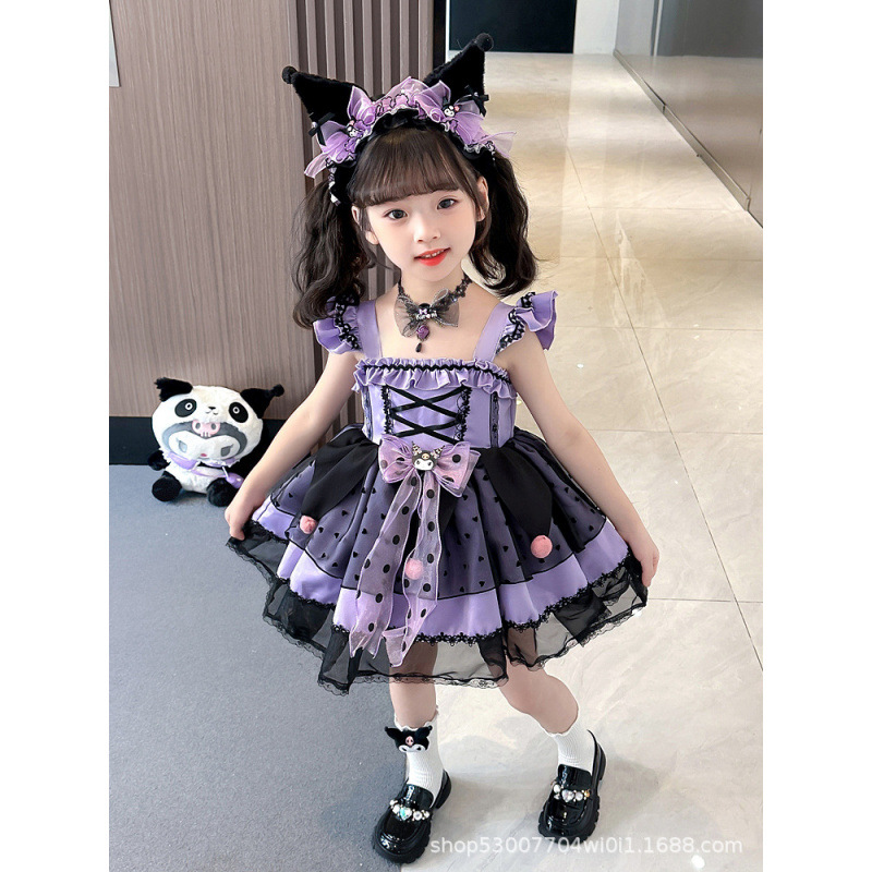 Lujunni Kuromi Одежда девочек Cool Mi Детская детская юбка Cool Rice Princess Юбка Череп