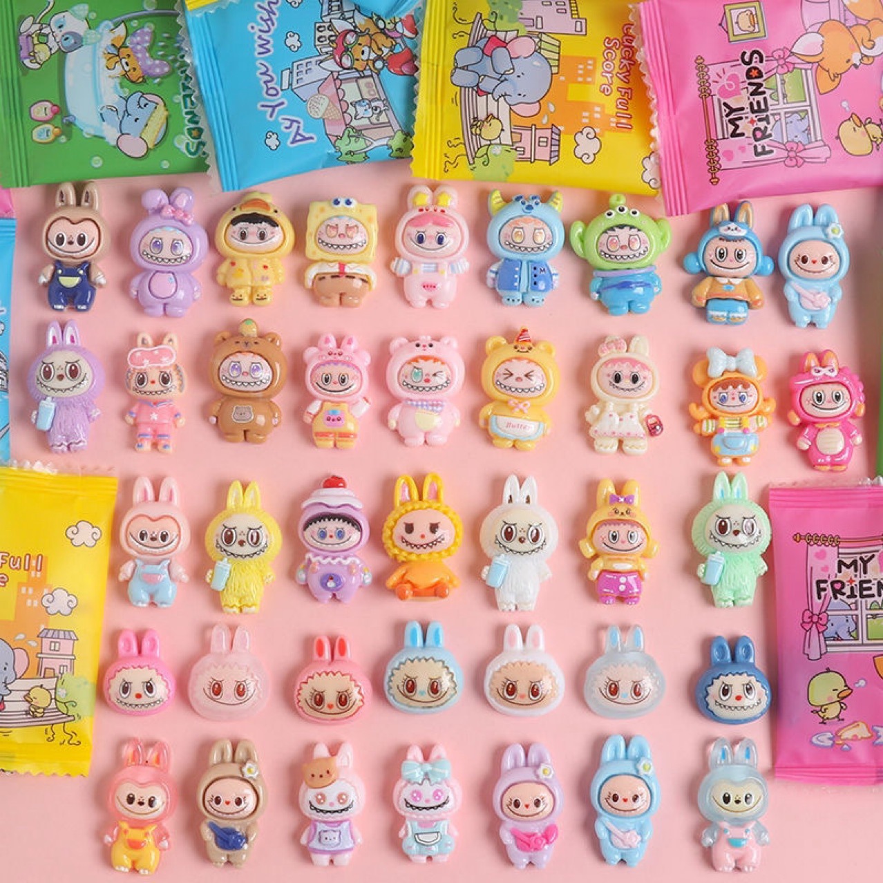 Сотни игрушек-сюрпризов Labubu со смешанными волосами, сумка для слепых, мультяшные милые смоляные светящиеся светящиеся гаджеты, куклы