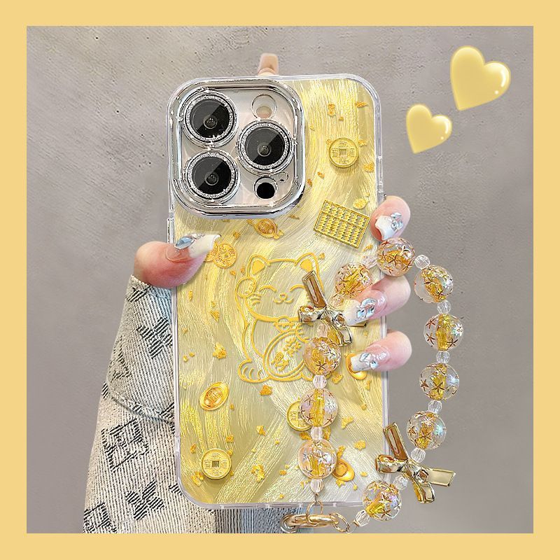 Новогодняя золотая фольга кошка для Xiaomi Mi 14 Case Mobile Phone Case Imd High -Fend Sense Red Rice K70PRO Перо