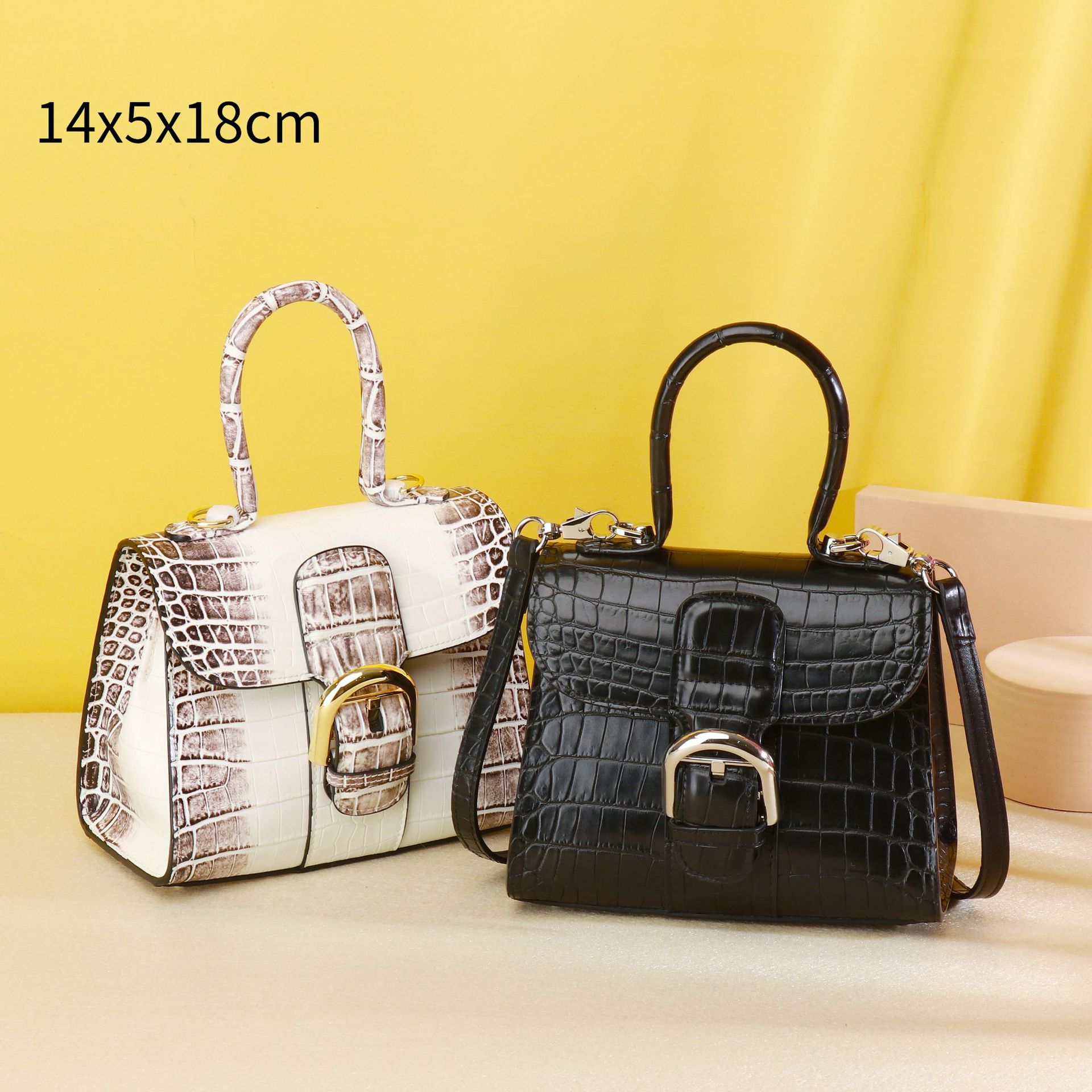 Crocodile Belly Patterd Ladies Handbaring Mall Sagn Sag Classic Dwo сумка, гималайская белая флип -женская сумка с высокой степенью.