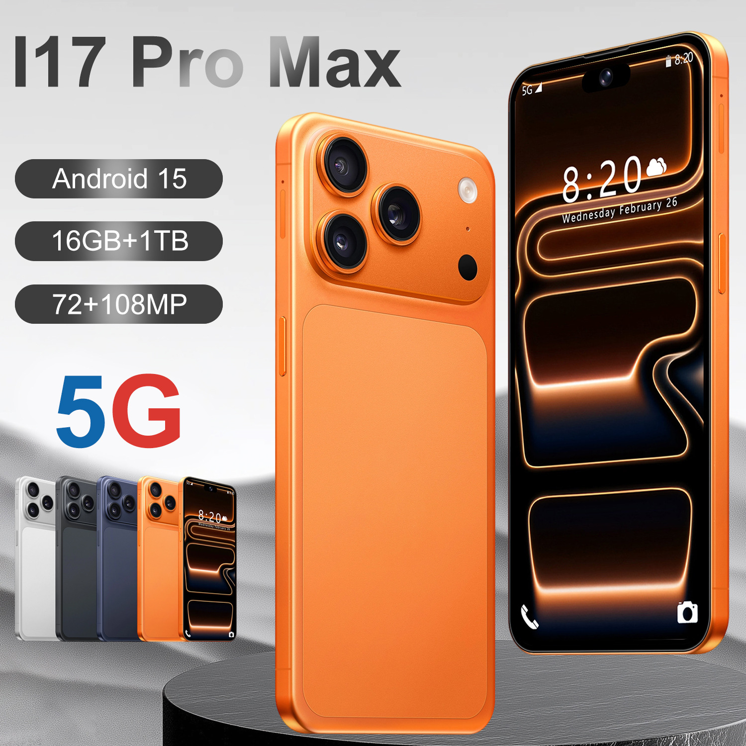 (Трансграничная торговля), умный мобильный телефон Dynamic Island, intel core i17, 17 pro max, 7.3 дюймов, андроид