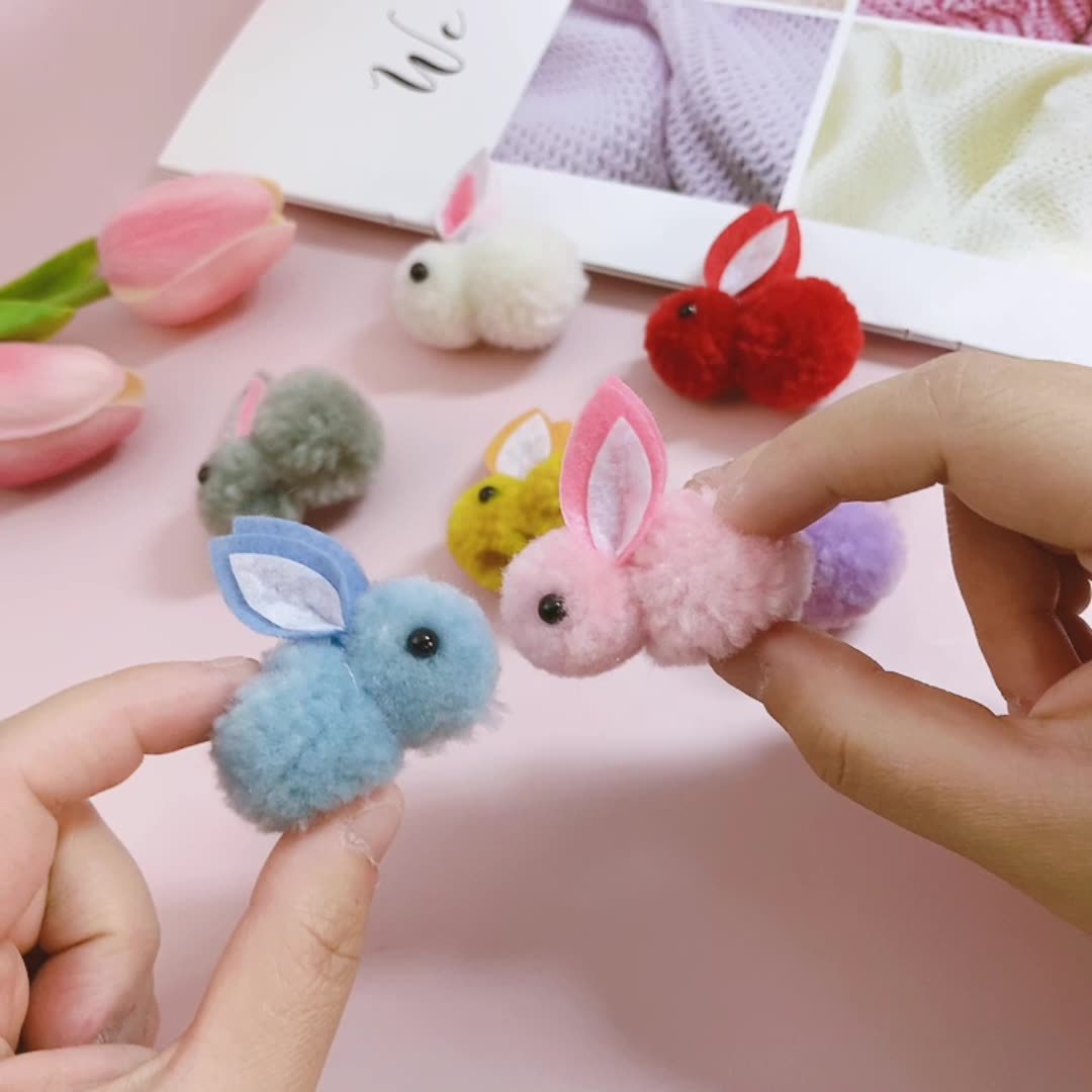 Детский кролик, плюшевый фонарь, милый аксессуар, заколка для волос, DIY